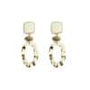 Drop glaze wave metal ring long earrings