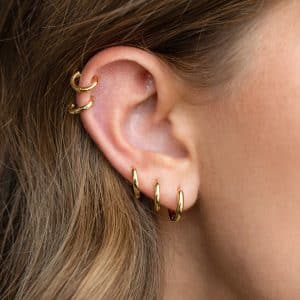 Smooth Ear Buckle Set 18K No Fading