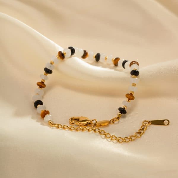 Women's Natural Stone 1 Stainless Steel Bracelet Jewelry