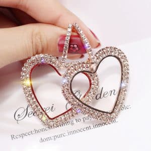 Silver Needle Exaggerated Diamond Fashion Geometric Circle