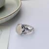 White Chalcedony Vintage Ring Versatile Personality