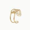 European And American Open Stainless Steel Bracelet 18K Gold Plating Heart-shaped Design Sense