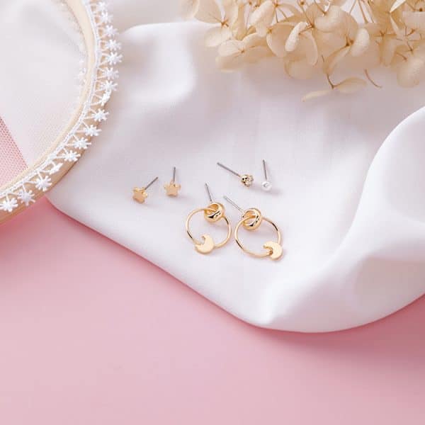 Mini earrings set compact earrings girl sweet wild earrings