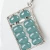 Women's Jade Blue Water Jade Abacus Pendant