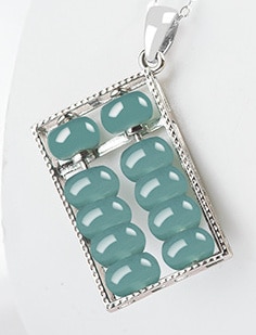 Women's Jade Blue Water Jade Abacus Pendant