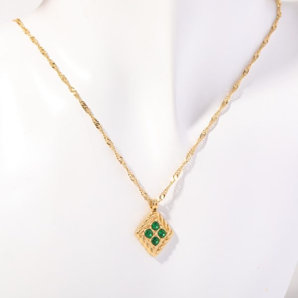 December Birthday Stone Necklace Quadrilateral