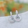 Women's Temperament Wild Silver Needle Inlaid Zircon Circle Earrings
