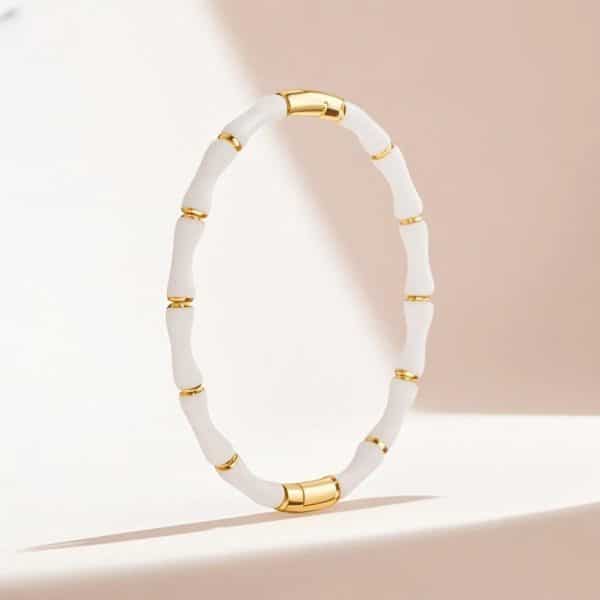 Stainless Steel Colorfast Handmade Colored Bamboo Bracelet