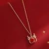 Red Agate Dragon Necklace For Women