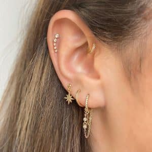 Simple And Fashionable Zircon Tassel Earrings Set