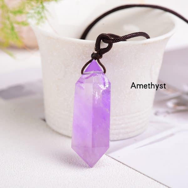 Natural Crystal Rough Hexagonal Prism Energy Stone Jewelry