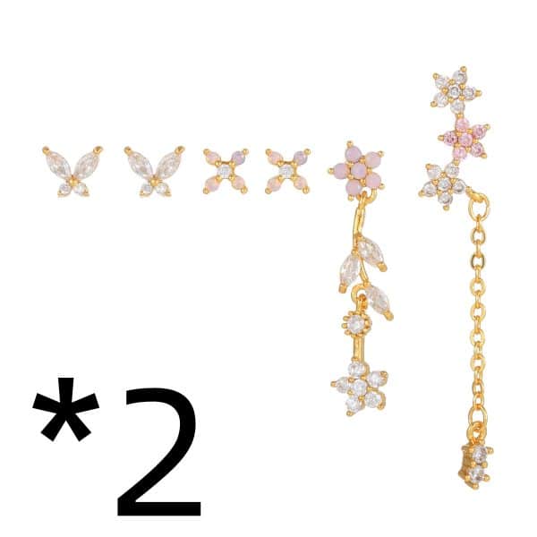 Fashion Colorful Flower Earring Set