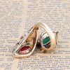 Bohemian Retro Ruby And Emerald Gold-plated Diamond Ladies Ring