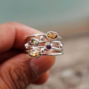 Diamond Studded Hollow Ring Bohemian Ethnic