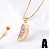 Fruit Strawberry Cherry Pendant Necklace Jewelry For Women