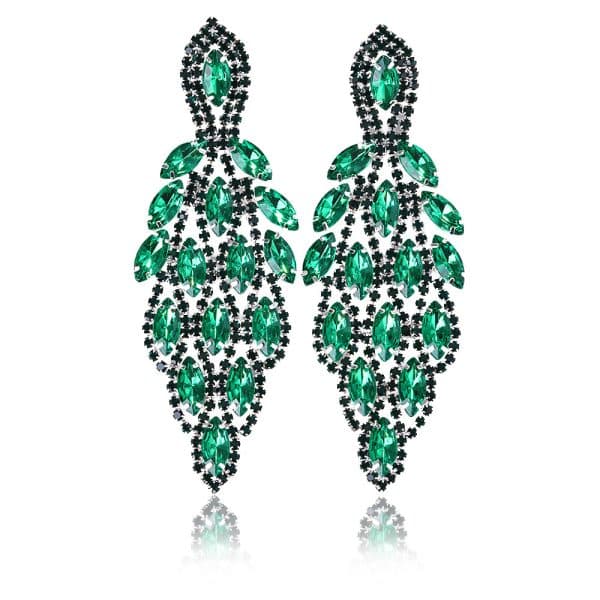 Colorful Crystals Water Drop Earrings Exaggerated Shiny