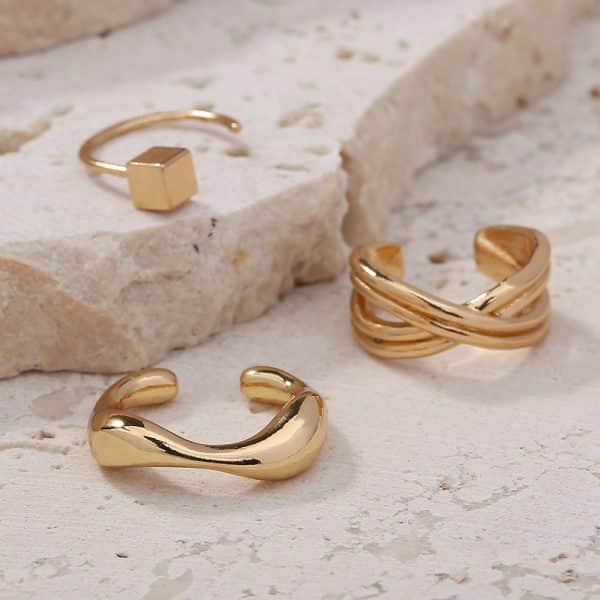 Metal Type C Ear Bone Clip No Ear Hole Ear Hang Female Temperament Hip-hop Minority Cool Wind Earring Set Decoration
