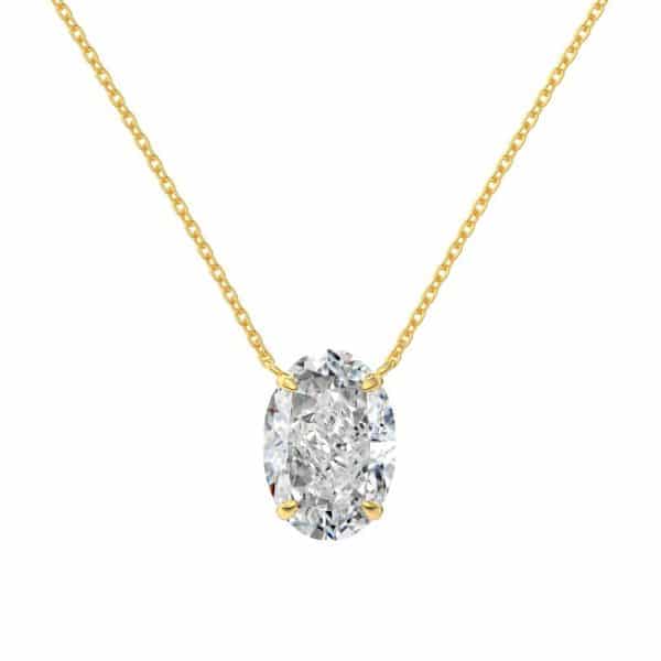 S925 Sterling Silver Necklace Female Oval Ice Flower