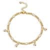 Zircon Anklet For Women Copper-plated Gold