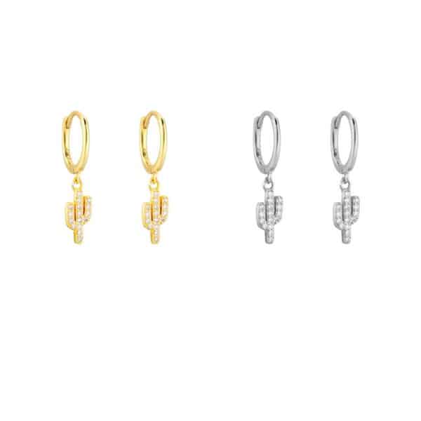 Women's Fashion Diamond Cactus Drop Earrings