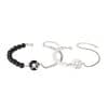 925 Sterling Silver New Chinese Obsidian Pearl Bracelet Safe Buckle Love Old Bracelet