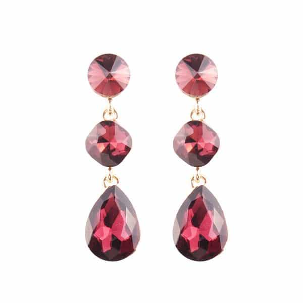 Women's Drop Shape Glass Gemstone Earrings