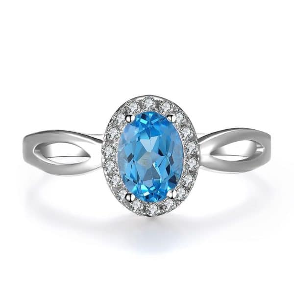 925 Sterling Silver Light Luxury Colored Gems Jewelry Suit Natural