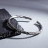 Vintage Distressed Cylindrical Simple Opening Bracelet