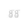 S999 Sterling Silver Pure Silver Light Luxury Stud Earrings Pearl Natural Freshwater