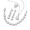 Water Drop Long Necklace Earring Ring Bracelet Ornament Suit