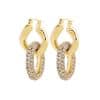 18K Gold Double Ring Plated Circle Micro-inlaid Full Diamond Earrings