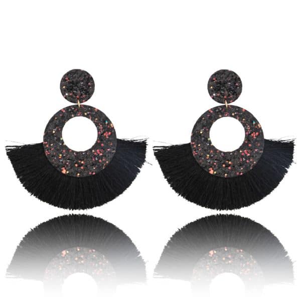 Bosnian Style Cotton Tassel Drop Earrings