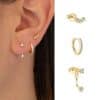 Temperament Matching Zircon Three-piece Set 925 Silver Earrings