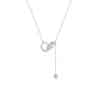 Women's Simple 999 Sterling Silver Double Ring Necklace