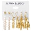 Retro Simple Temperament Ladies Plain Silver Simple Earring Set