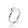 Crystal Stone Double Pointed Small Hexagon Prism Open Adjustable Ring