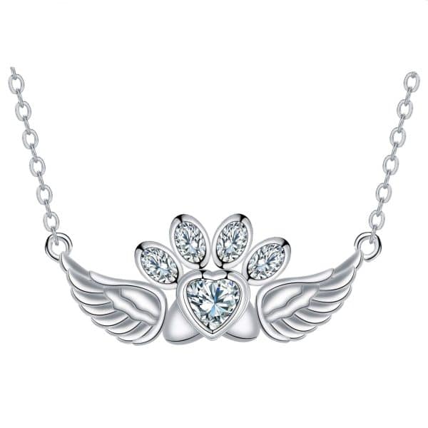 Fashion Personality Heart-shaped Pendant Ornaments Cute Dog's Paw All-match Women's Necklace