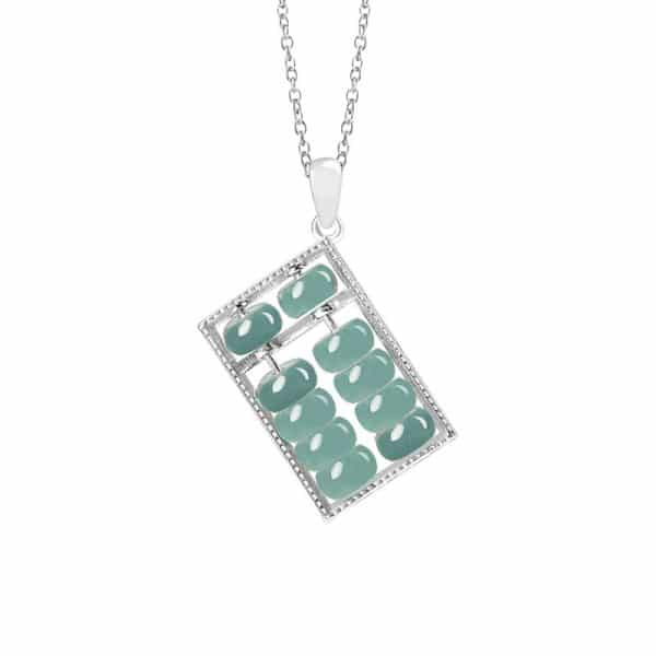 Women's Jade Blue Water Jade Abacus Pendant