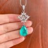 Classic Princess Pendant Stud Earrings Jewelry Set