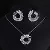 Classic Style High-end Necklace Earrings Set Olive Branch Bridal Jewelry