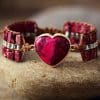 Women's Jewelry Bracelet Heart Shaped Imperial Stone