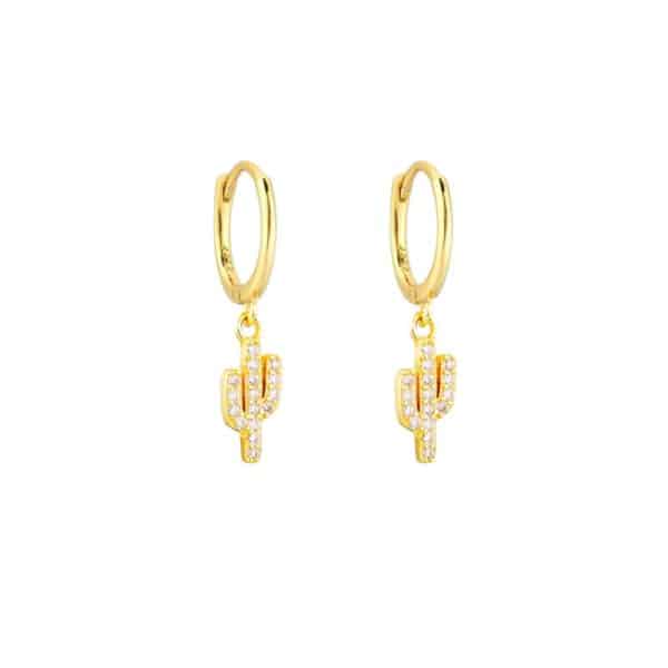 Women's Fashion Diamond Cactus Drop Earrings
