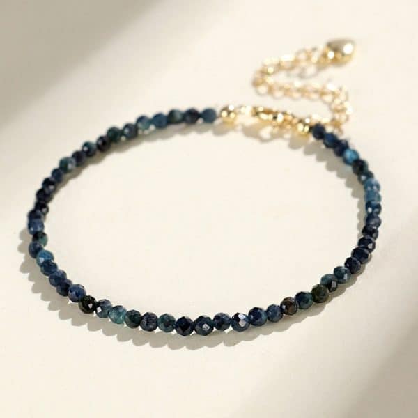 3mm Blue Tourmaline Cut Beaded Bracelet