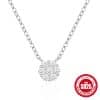 New S925 Sterling Silver Seven Diamond Flower Necklace For Women