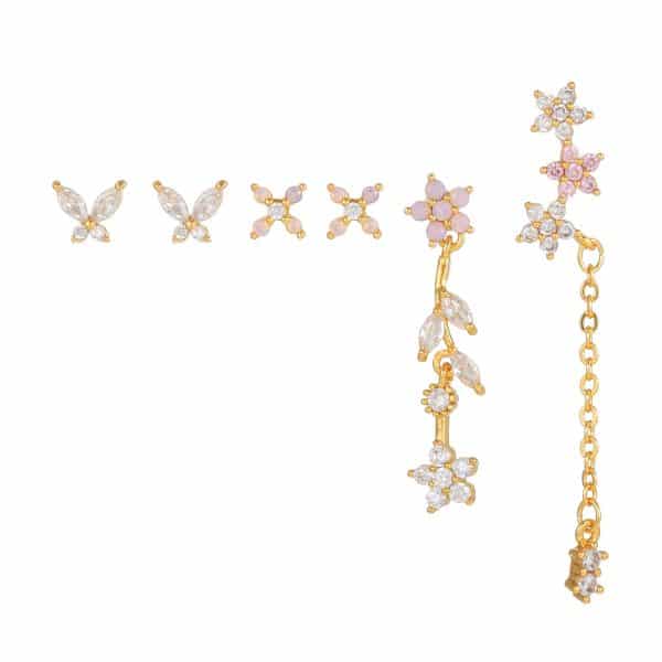 Fashion Colorful Flower Earring Set