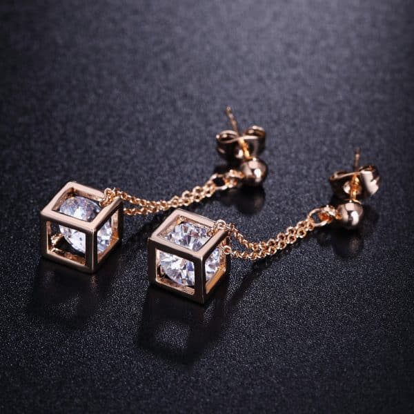 Simple And Fashionable Square Earrings With Zircon Micro-set