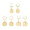 Set Of 3 Earrin Leaf Shape Earrings Coins Embossed