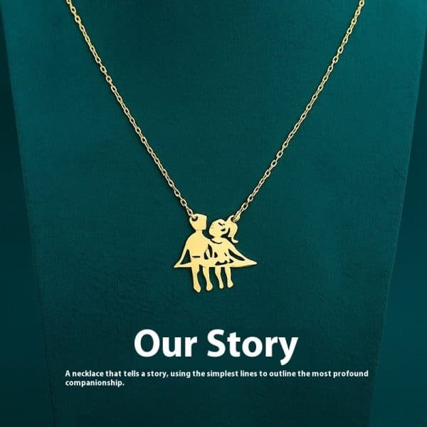 Fashion Stainless Steel 18K Gold Men And Women Couple Ins Style Necklace