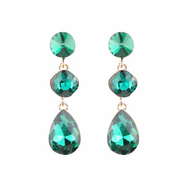 Women's Drop Shape Glass Gemstone Earrings