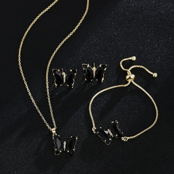 New Butterfly Necklace Jewelry Set